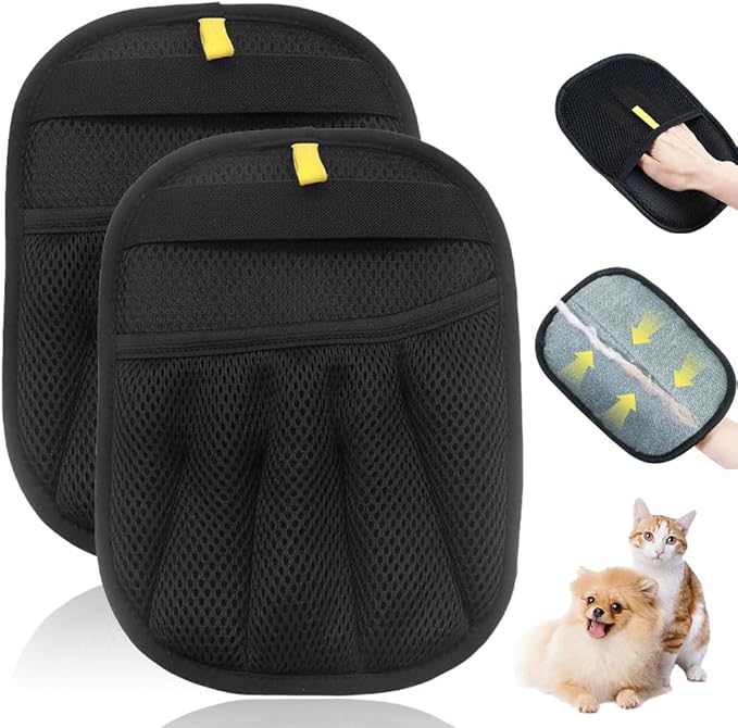 2 Pcs Pet Hair Removal Glove for Dogs &amp Cats 2026 New Electrostatic Pet Hair Glove Reusable Pet Hair Remover Tool for Laundry Couch Carpet (#02)
