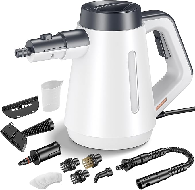 Handheld Steam Cleaner 15s Fast Heating Pressurized Steam Cleaner for Home with 10 psc Accessories Portable Steamer for Cleaning with Safety Lock for Home Kitchen Cleaning Appliance Surfaces
