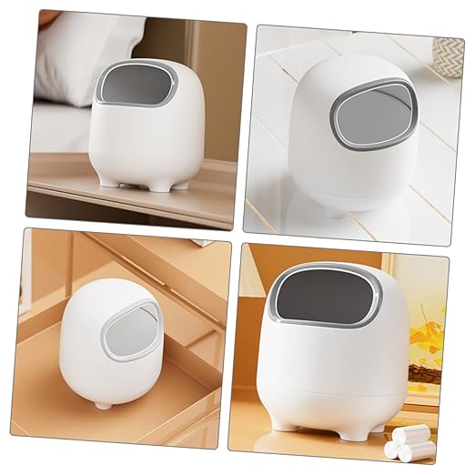 Creative Cartoon Desktop Trash Can Wastebasket Lid for Office Kitchen and Bedroom Cute and Lightweight Garbage Bin for Tabletop Use