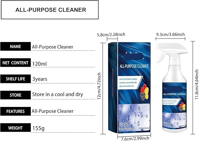Multi-Purpose Cleaner For Bathroom &amp Kitchen - Removes Stubborn Stains Grease Odors - Safe For Hands(3PCS)