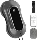 Intelligent Window Cleaning Robot - Electric Window Cleaner with Dual Water Spray Remote &amp App Control Suitable for Interior &amp Exterior Windows Includes 12 Cloths Grey