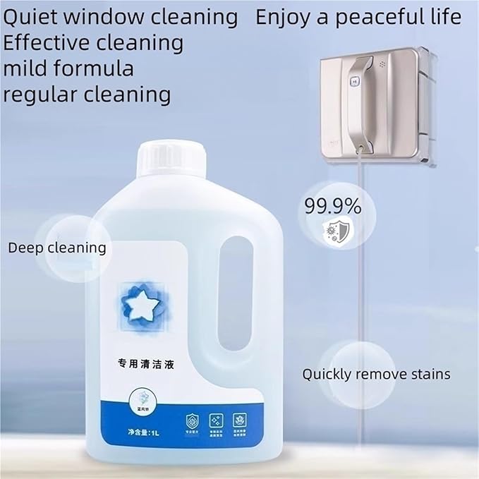 Glass Cleaning Fluid Compatible With Ecovacs Winbot W1SPro/W1 PRO/ W2 OMNI/W2 PRO/W2 PRO OMNI/WINBOT MINI HA41 Window Cleaner Parts(1000mlx3)
