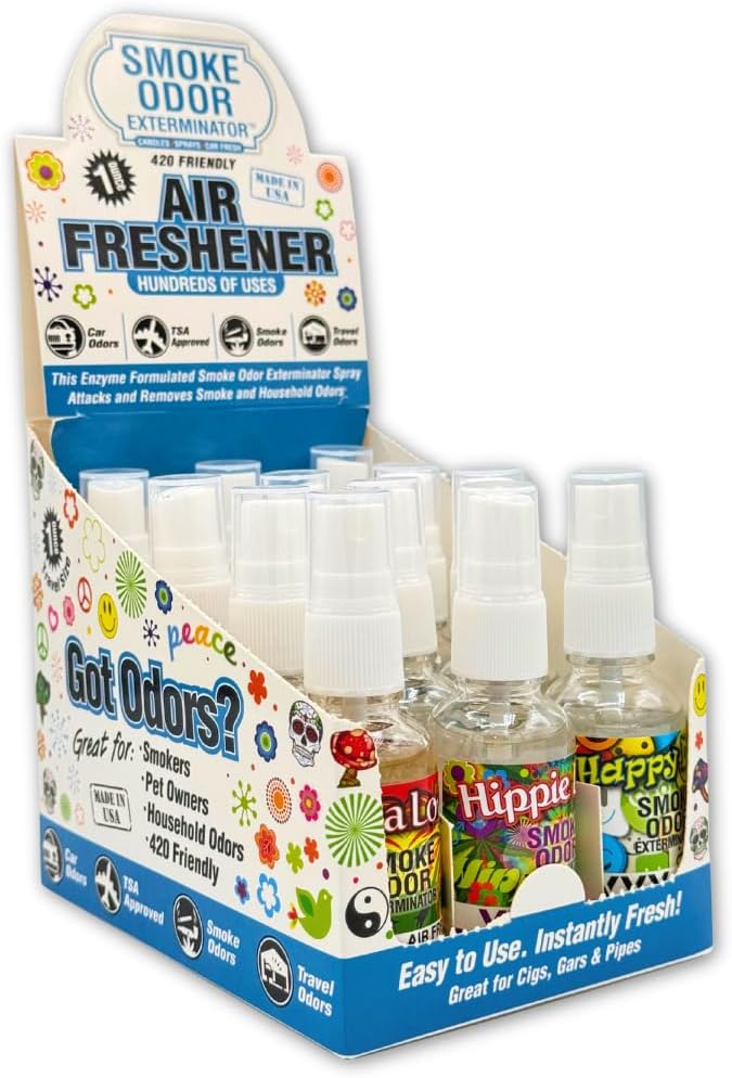 Smoke Odor Exterminator - XXX Sprays - 12 Pack (6 Flavors 2 Units Each) - 1oz Concentrated Water-Based Air Freshener