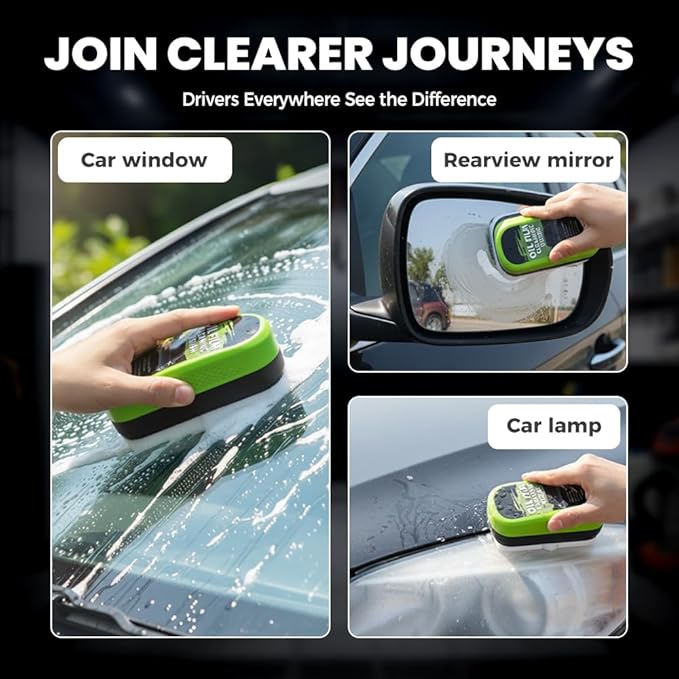 Automotive Oil Film Cleaning BrushGlass Cleaner Car Windshield Cleaner 150ml Automotive Oil Film Cleaning Brush - Preserve Clarity Immediately See the Effects (2PCS)