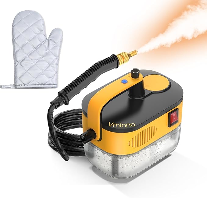 Heavy Duty Steam Cleaner for Home 15s Fast Heating &amp 1.2L Tank Steam Cleaner with 11-Piece Accessories 6-Level Adjustable Steamer for Cleaning Grout and Heat-Resistant Oven Bundle