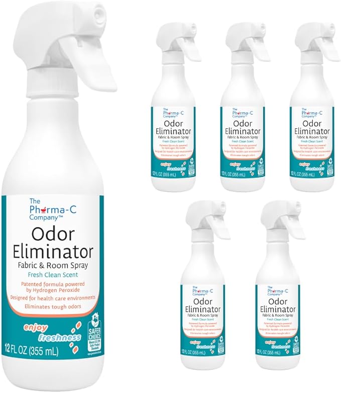 The Pharma-C Company - Odor Eliminator [6-12oz Bottles] - Bulk Fabric &amp Room Spray -Extra Strength Multipurpose Air Freshener &amp Fabric Refresher- Neutralize Deodorize