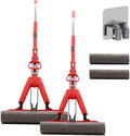 Squeeze Floor Magic Mop Collodion Foldable Free Hand Washing Household Self-Tapping Mops Cleaning Home Tools(Orange)