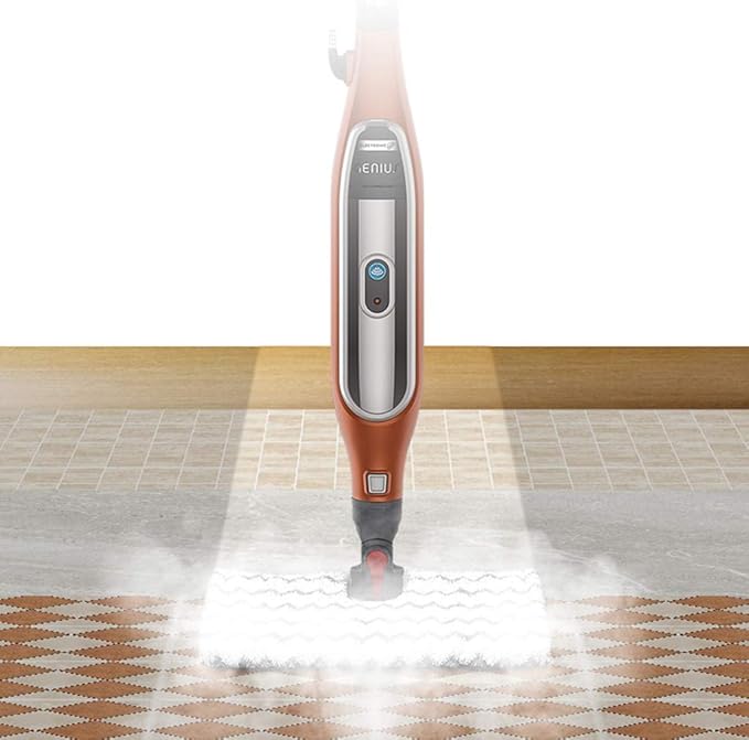 Brown Electric Steam Mop - 30 * 120cm/12 * 47inch - Swivel Head - Tile Laminate Vinyl Hardwood Concrete - Modern Style - A