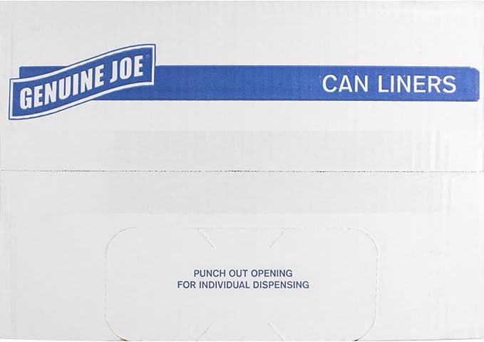 Genuine Joe GJO02147 2-Ply Low Density Can Liner 10 Gallon Capacity 23 Length x 24 Width x 0.60 mil Thickness Black/Brown (Case of 500)