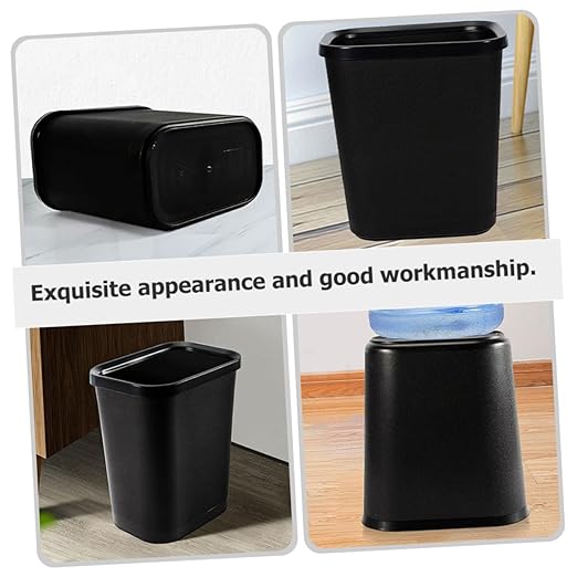 Thickened Plastic Wastebasket Garbage Container for Living Bathroom Bedroom Office Hotel Opening Trash Bin Without Lid Sturdy Waste Bucket for Home and Dorm Use