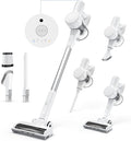 Cordless Vacuum Cleaner Electric Rechargeable Vac Handheld for Carpet Hard Floor Pet Hair White