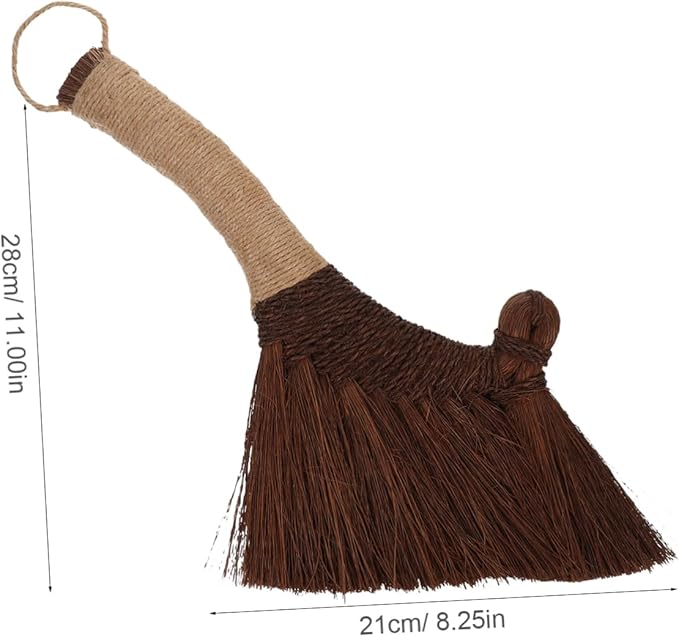 Zerodeko Mini Desk Broom Soft Straw Bristles Portable Handheld Dust Sweeping Brush for Desktop and Table Cleaning Natural Cleaning Tool for Home Use