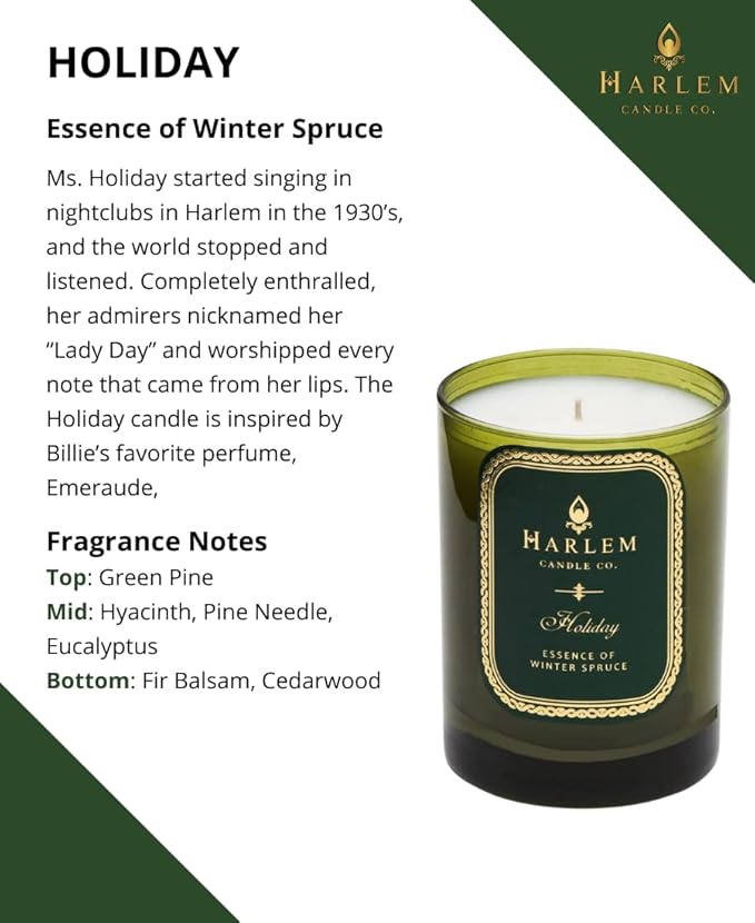Harlem Candle Co. Holiday Luxury Candle 11 oz Glass Jar Double Wick Soy Wax Gift Box Wild Berry Rose Absinthe Angelica Strawberry Musk and Birchwood 80 Hour Burn