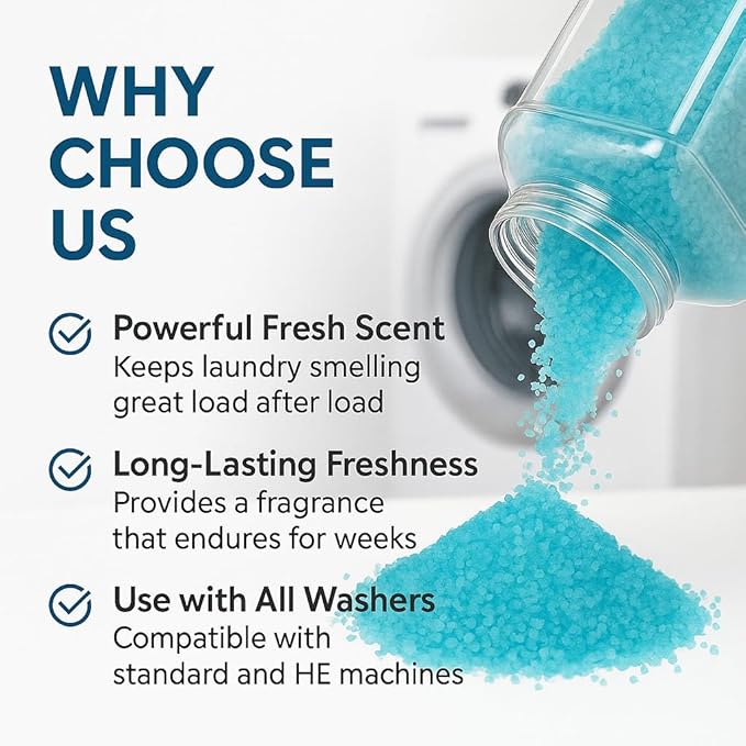 Premium Laundry Scent Booster Crystals Turquoise Blue 9 lbs Long-Lasting Fresh Fragrance Compatible with Standard and HE Washers
