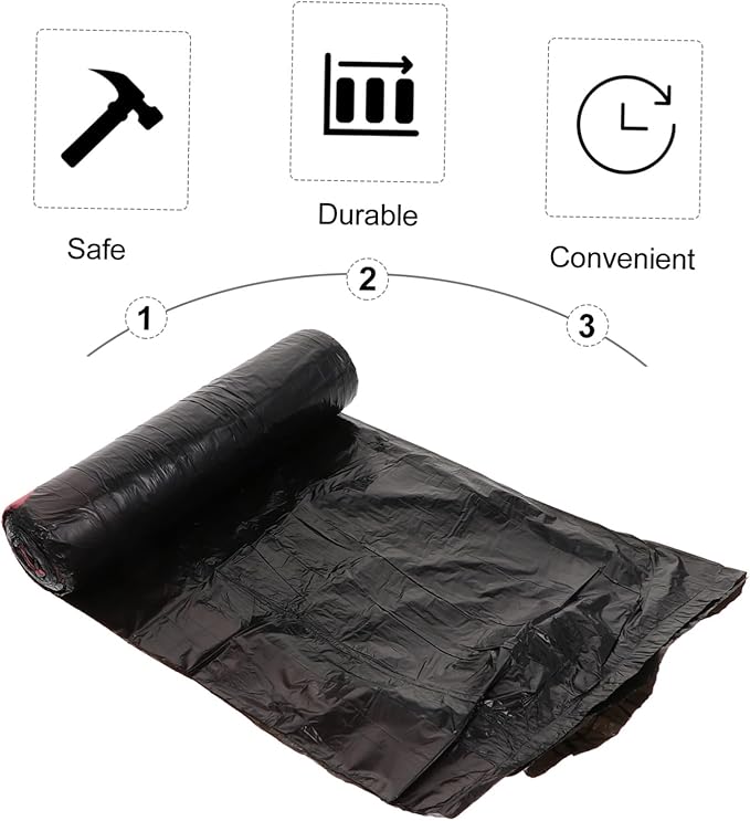 10 Packs Disposable Trash Bags Heavy Duty Drawstring Garbage Bags for Kitchen Bathroom Large Capacity Leak Resistant Waste Organizer