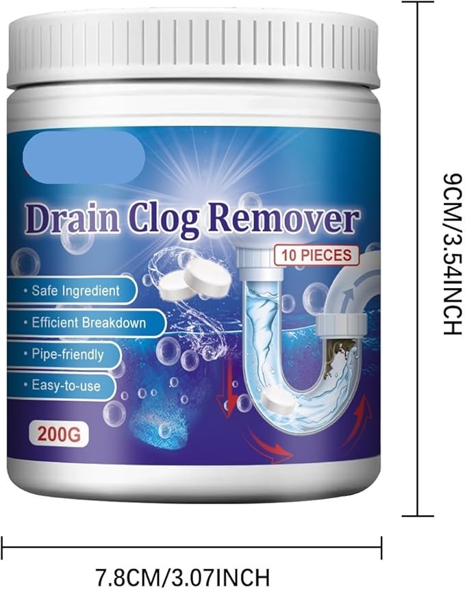 Drain Cleaning Tablets - Unclog &amp Deodorize Kitchen Bathroom Sink Tub Toilet - Eco-Friendly Drain Cleaner Tablets for Hair Grease Food &amp Paper Blockages(3PCS)