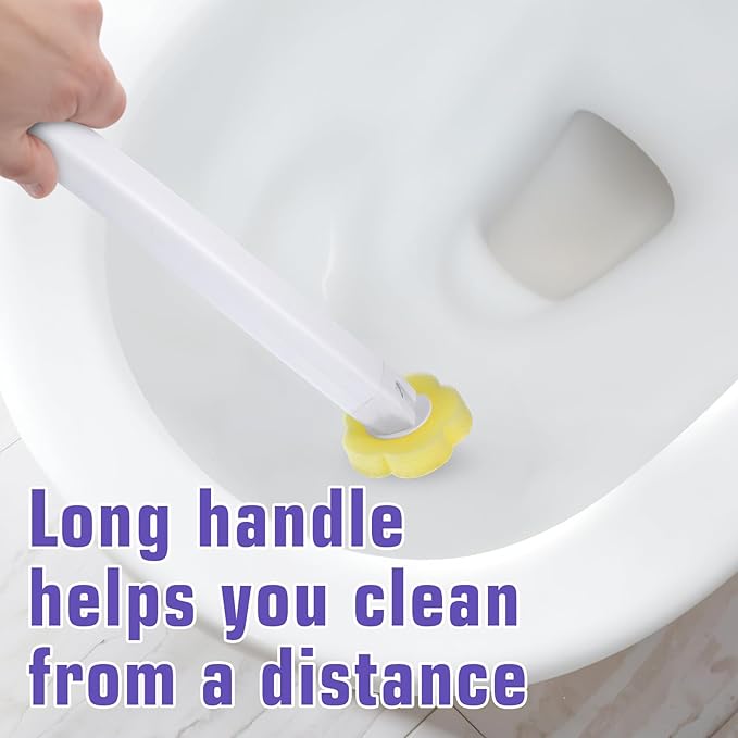 Disposable Toilet Brush Cleaning System with 60pcs Refills Pads Replacement Heads Toilet Cleaning Stick Wall Mounted Toliet Wand Kit Bathroom Maintenance Toilet Bowl Cleaner Wands Holder and Set