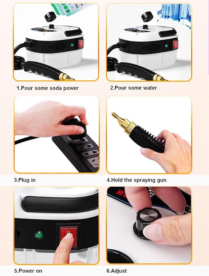 Generic High Temperature Pressurized Steam Cleaner 2500W Handheld Small High Pressure High Heat Steam Cleaning Machine Portable Tank for Kitchen Toilet Car Auto standard NK-882
