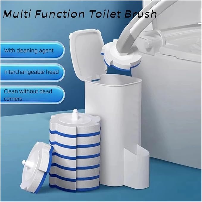Disposable Toilet Brush Set Toilet Bowl Cleaning Kit Cleaners with Refills Floorstand Cleaning Tool for Bathroom Wc Accessories(Floorstand Set)