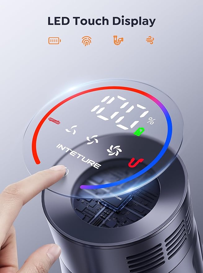 Cordless Vacuum Cleaner 650W 55Kpa 70Mins Vacuum Cleaners for Home with Auto Mode/LED Touch Display Self-Standing Cordless Stick Vacuum Rechargeable Vacuum Cleaner for Pet Hair/Carpet/Floors