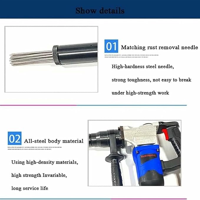 Electric Needle Derusting GunHand-Held Needle Scaler Rust Removal Cleaning Machine Remover Welding Slag Cleaner for Eliminate The CoatingRustWelding Slag