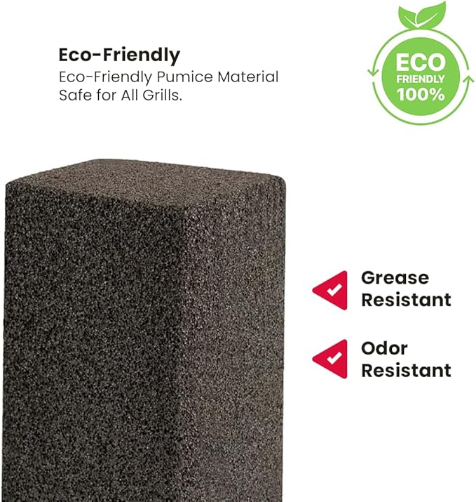 Commercial Grade Heavy Duty Grill Cleaning Brick Bulk 2 Pack. Pumice Stone Cleaner Tool Cleans and Sanitizes Restaurant Flat Top Grills or Griddles Effectively Without Harsh Chemicals or Abrasives