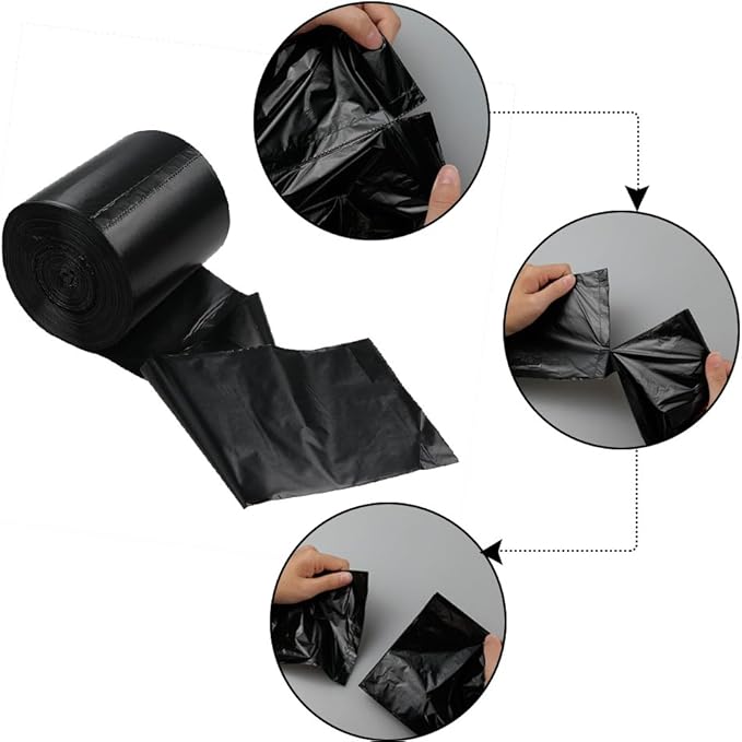 180 Counts Kitchen Garbage Bag 13 Gallon Tall Kitchen Trash Bags Black
