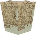 WB1480-Antique Northeast Map Wastepaper Basket