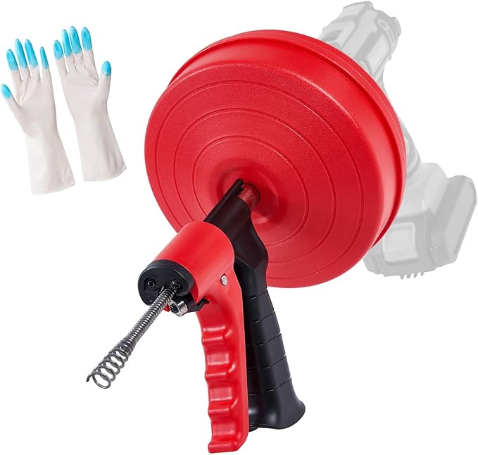 Pack of 1 Mild Steel Drain Drill Set Heat Dealt with Gauntlets 25FT Length Permanent for Unclogging Conduits Electric Unclogger Set