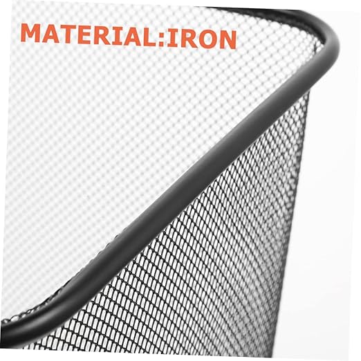 2Pcs Sturdy Mesh Trash Can for Home Office Hollow Design Waste Bin Scratch Iron Wastebasket for Bedrooms Craft Rooms and More