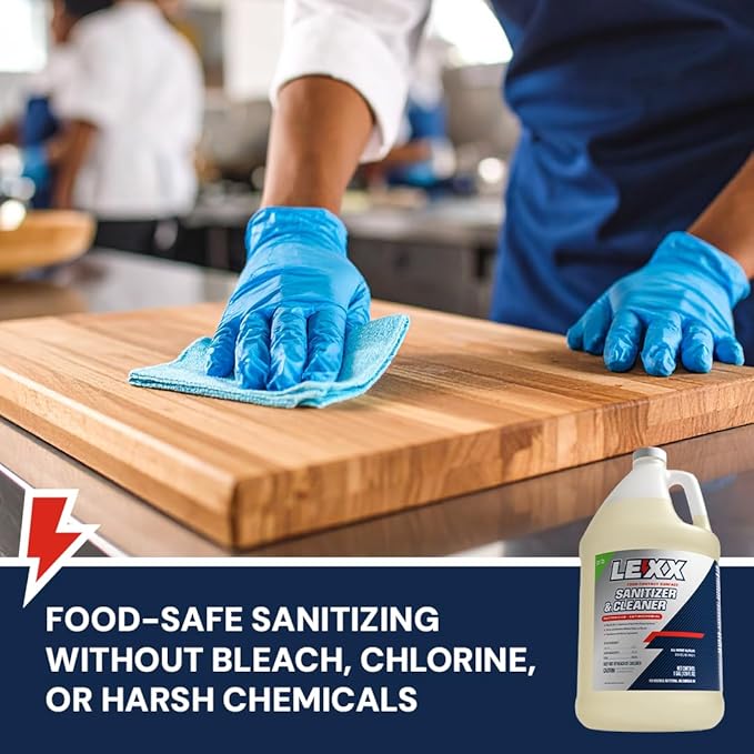 LEXX® RTU Liquid Food Contact Surface Sanitizer &amp Cleaner - EPA-registered and NSF-listed Category A1 D2 Sanitizer Formulated with natural ingredients powered by Citric acid. No Rinse Required!
