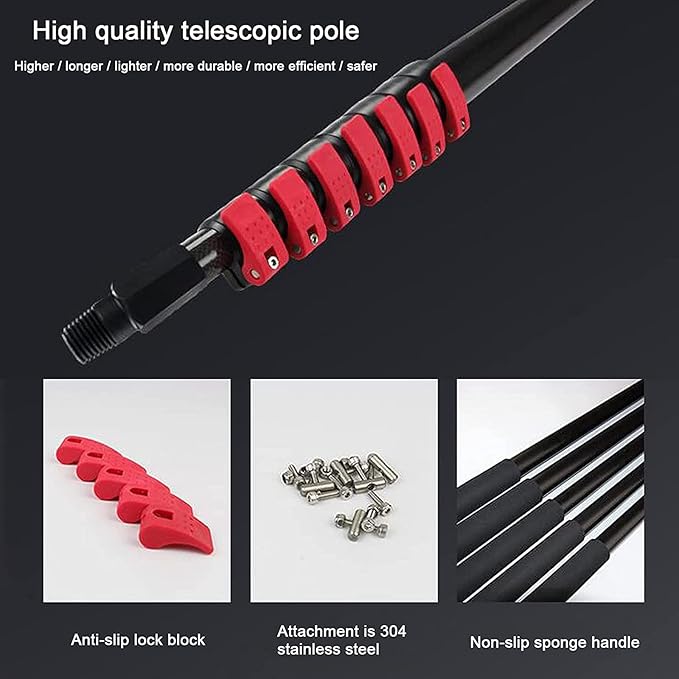 Windows Cleaning &amp Trucks Water Fed Pole Kit Extendable Solar Panel Cleaning Brush Cleaning Photovoltaic Water Fed Telescopic Brush Window Cleaning Brush Equipment