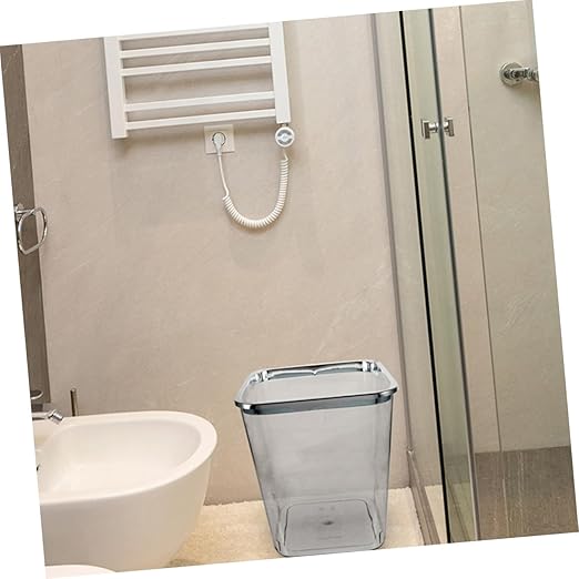 Large Transparent Plastic Trash Can for Bathroom Bedroom Home Thickened PP Wastebasket Without Lid Practical and Clean Household Garbage Container