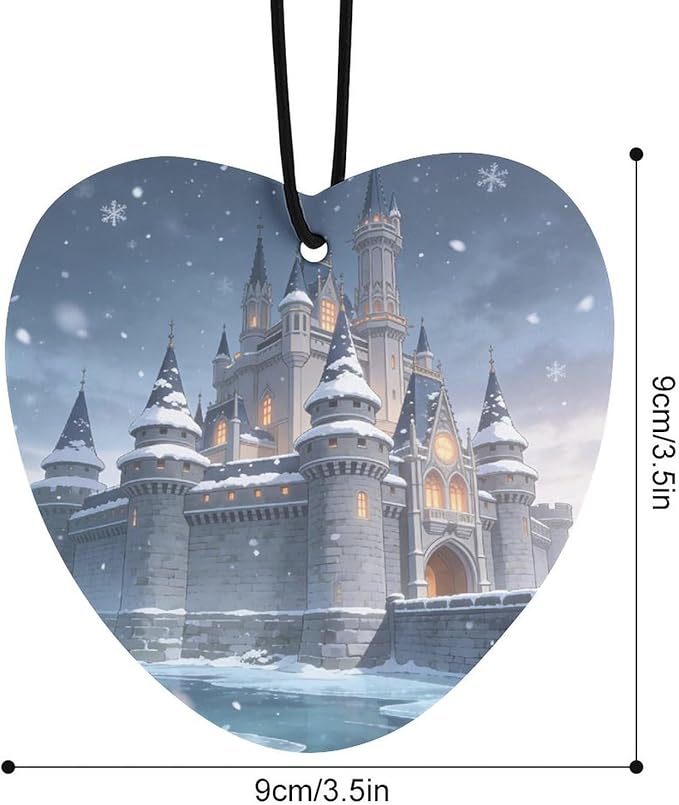 5PCS Car Air Freshener Hanging Personalized Double Sided Snowy Castle Car Fresheners Long Lasting New Cars Scents Cute Automotive Freshies for Closets Drawers (tea)