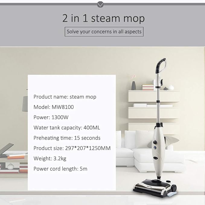 Electric Mop - 3 in 1 Spinner Waxer Quiet Powerful Cleaner Spin &amp Buffer Polisher for Hard Wood Tile Vinyl Marble Laminate Floor