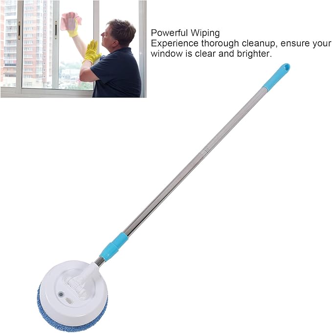Cordless Electric Mop Cordless Power Mop with Flexible Head and Telescoping Rod Powerful Spin Cleaning for Floor Window Ceiling Includes 6Pcs Accessories for Home Use (Style 2)