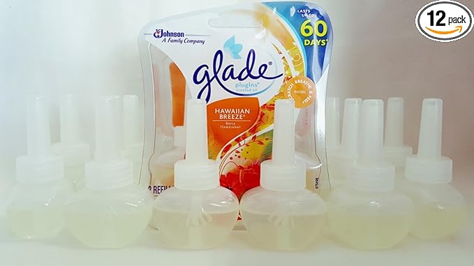 12 Glade Hawaiian Breeze Scented Oil Plugins Warmer Refills No Outer Package