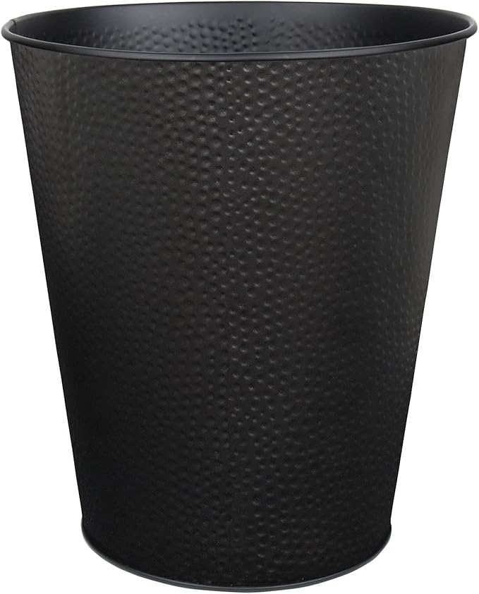 Wastebasket for Bedroom Bathroom Trash Can 6 Liters Black Stainless Steel