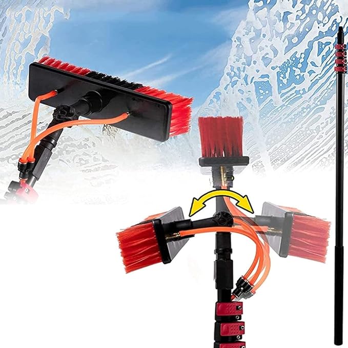 Window Cleaning PoleExtendable Cleaner Conservatory Roof Water Fed Telescopic Brush Cleaning Photovoltaic and Solar Panels24FT/7.2m
