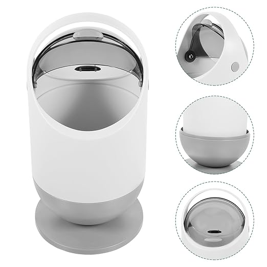 Alipis Mini Desktop Trash Can Swing Lid Handheld Countertop Wastebasket Cute Garbage Bucket Container Waste Bin Decorative Rubbish Bin Small Organizer for Office Bathroom 26.00X13.00X13.00CM Grey