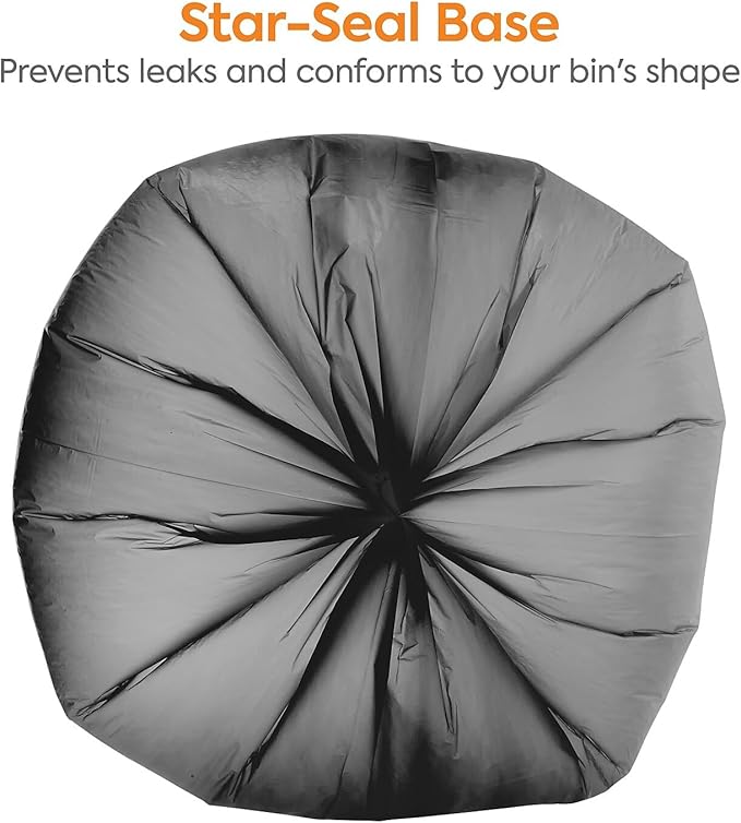 Professional 23 Gallon Trash Bag with 30% PCR 28 x 45 Low Density 0.8 mil Black 250 Bags/Box