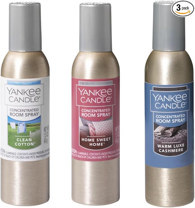 Yankee Candle Concentrated Air Freshener Room Spray Warm Cuddles Variety Pack Odor Eliminator for Home Bathroom 1.5 Oz (Pack of 3)