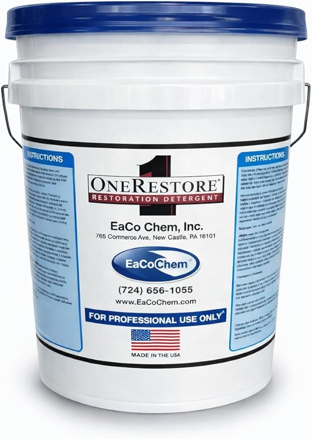 Eaco Chem OneRestore - One Answer for Many Surfaces - Clean Limestone Brownstone Unpolished Marble Concrete Brick Block Terracotta and More! - 5 Gallon Pail