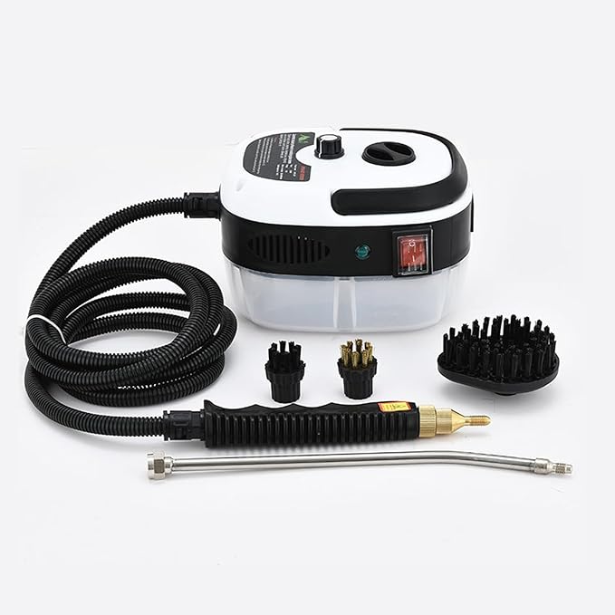 Portable Handheld Steam Cleaner 6-Level Adjustable Handle 10s Heat-Up Large Quarts Tank High Pressure Steam Machine for Dirt Grease Grout Tile Floor Car(Style1)