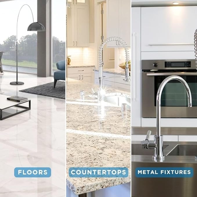 Stone Pro Marble and Granite Cleaning Kit – Premium Cleaning &amp Polishing Solution with Crystal Clean Finishing Touch &amp Cleanning Towels