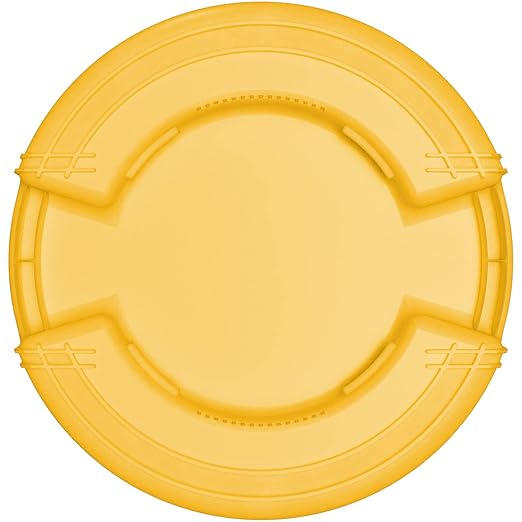 SPARTA Bronco 20 Gallon Trash Can Thick Polyethylene Bin NSF Certified Waste Container with Top Handles Bottom Handholds Reinforced Base and Stackable LLDPE 20 Gallon Yellow (Pack of 6)