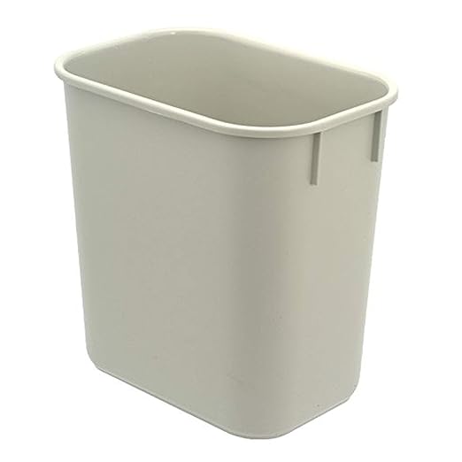 Acrimet Wastebasket Deskside Bin 3.25 Gallon/13 Quart/ 12 Liter (Plastic) (Light Gray Color) (Set of 4)
