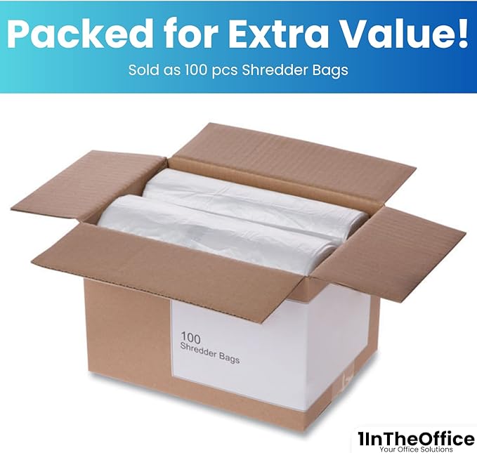 1InTheOffice Shredder Bags 15.8 Gallon Paper Shredder Waste bags 15.8 Gal. (100 Count)
