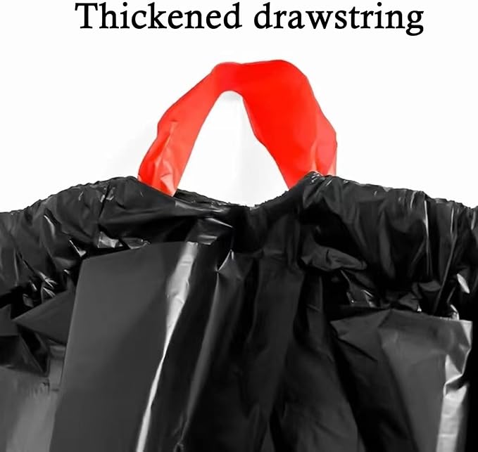 Large Black Trash Bags 20-21 Gallon Drawstring Garbage BagsMeasuring 28x 33.8 inchesHeavy Duty Plastic Garbage Bags for Household Kitchen Office Restaurant Thickened Stretchy