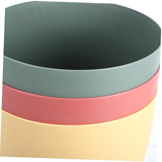3pcs Small Lidless Trash Bin Household Wastebasket for Office Bedroom and Home Use Open Top Design for Easy Disposal and Space Saving